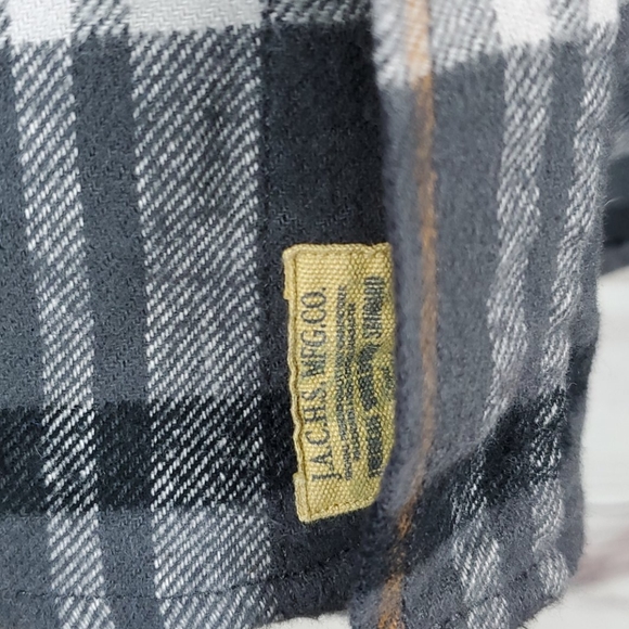 NWOT Jach's• L shirt flannel plaid gray button up - Picture 4 of 11
